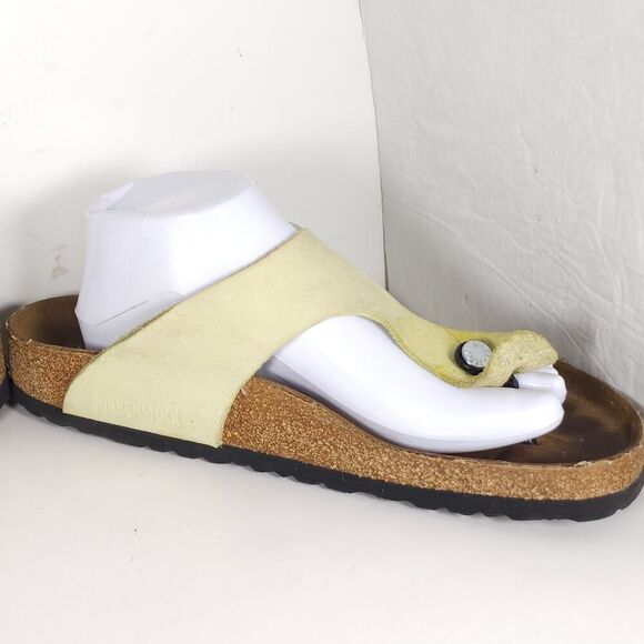 Birkenstock Women's Gizeh Big Buckle EU42 US11 Nubuck Faded Lime Thong Sandals - Picture 6 of 16